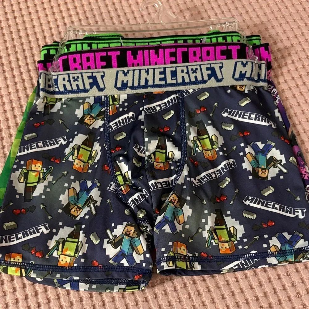 NWT 4 pairs of Minecraft Kids Boxer Briefs Size 10